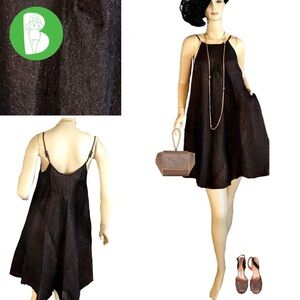 HACHE METALLIC BROWN WIDE LEG TENT ROMPER WITH POCKETS NWT (8)